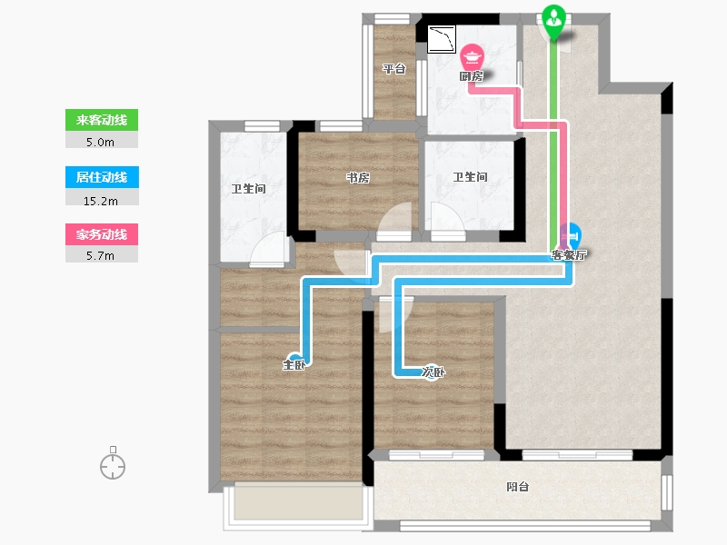 江苏省-无锡市-绿城诚园-86.40-户型库-动静线