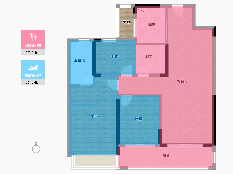 江苏省-无锡市-绿城诚园-86.40-户型库-动静分区