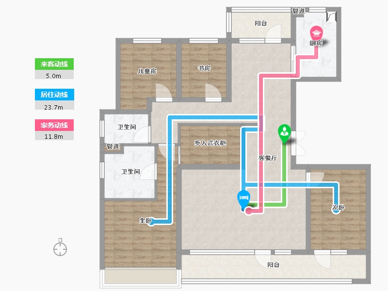 山东省-济南市-中海・天钻-132.00-户型库-动静线