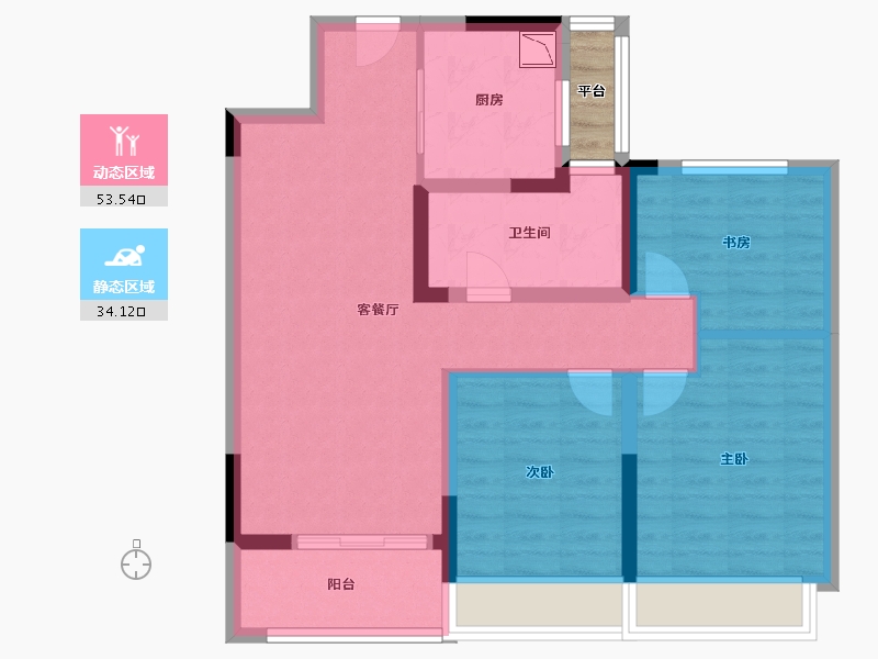 江苏省-无锡市-绿城诚园-79.20-户型库-动静分区