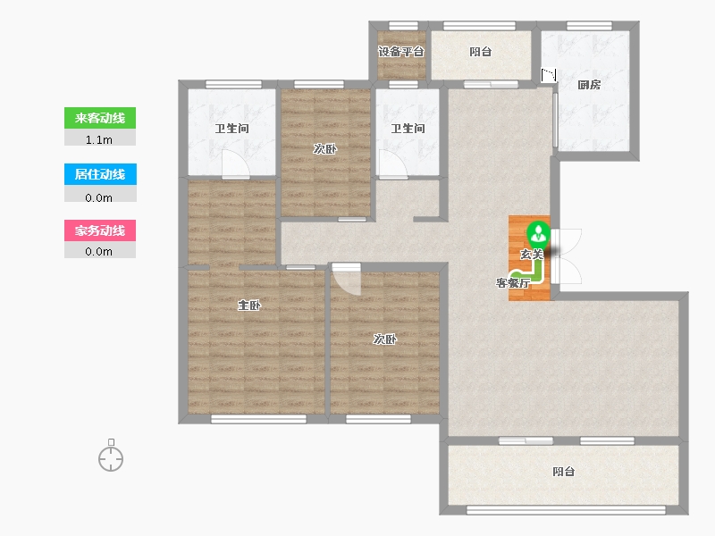 江苏省-苏州市-青剑湖颐和公馆-124.80-户型库-动静线