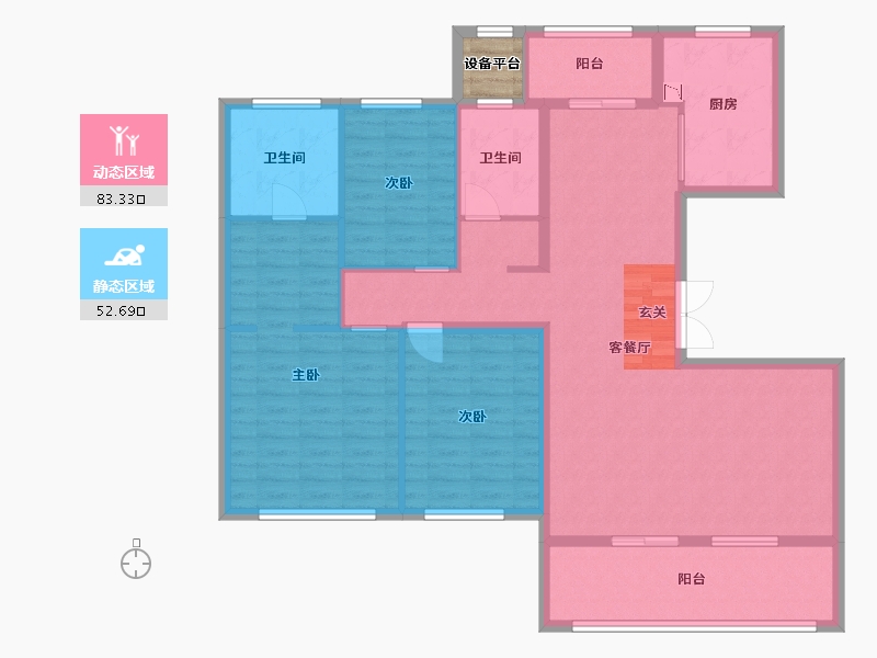 江苏省-苏州市-青剑湖颐和公馆-124.80-户型库-动静分区