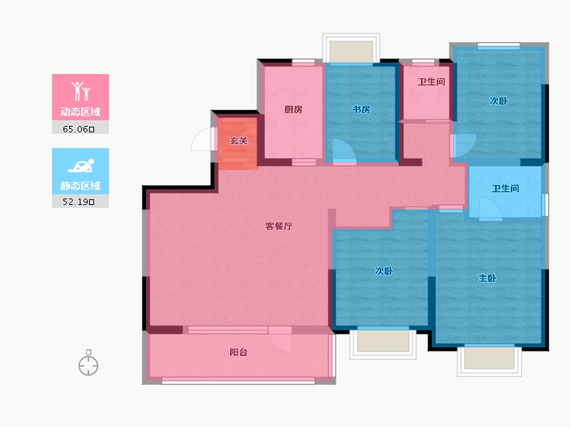 江苏省-苏州市-观湖春天-104.01-户型库-动静分区