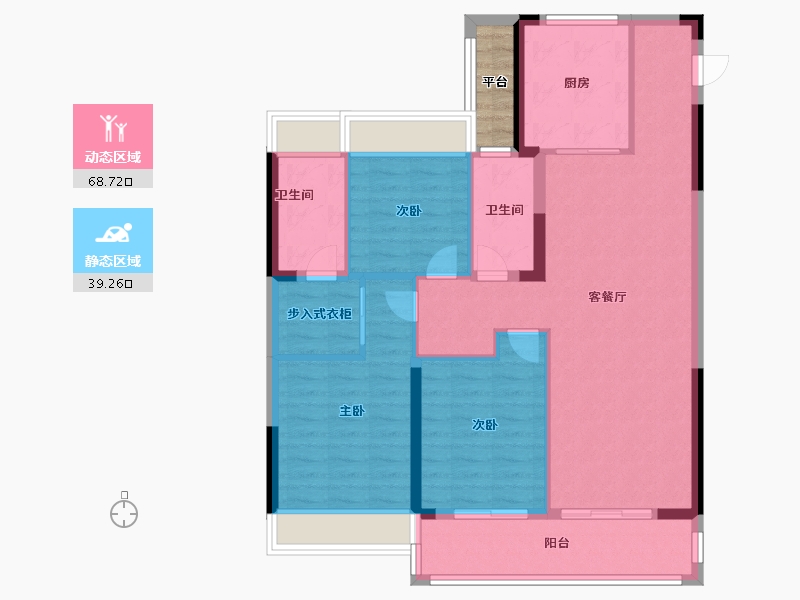 江苏省-无锡市-绿城诚园-100.00-户型库-动静分区