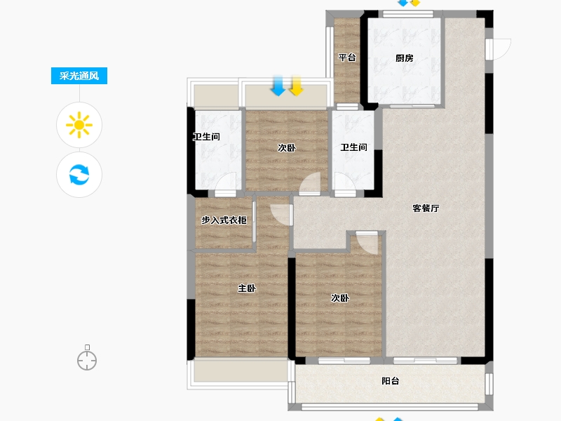 江苏省-无锡市-绿城诚园-100.00-户型库-采光通风