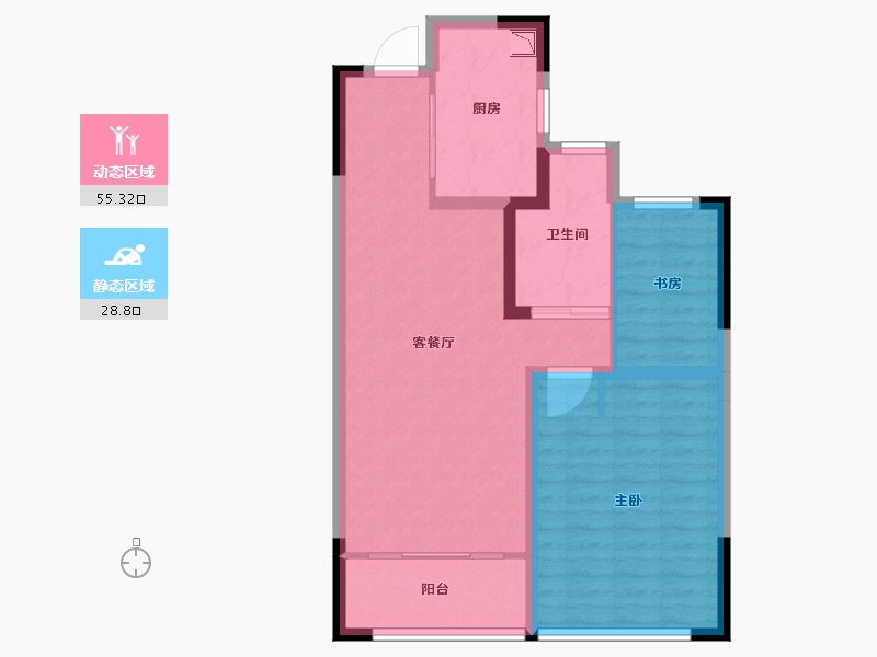 江苏省-无锡市-耘林生命公寓洋溪华庭-75.20-户型库-动静分区