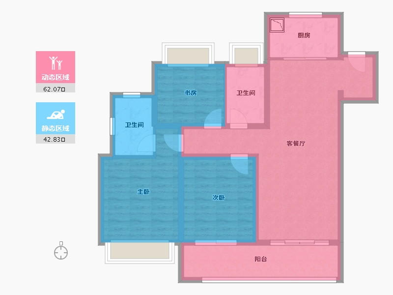 江苏省-无锡市-融创长江映-93.23-户型库-动静分区