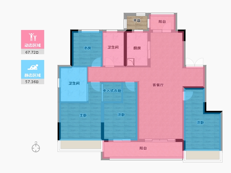 江苏省-无锡市-绿城诚园-113.60-户型库-动静分区