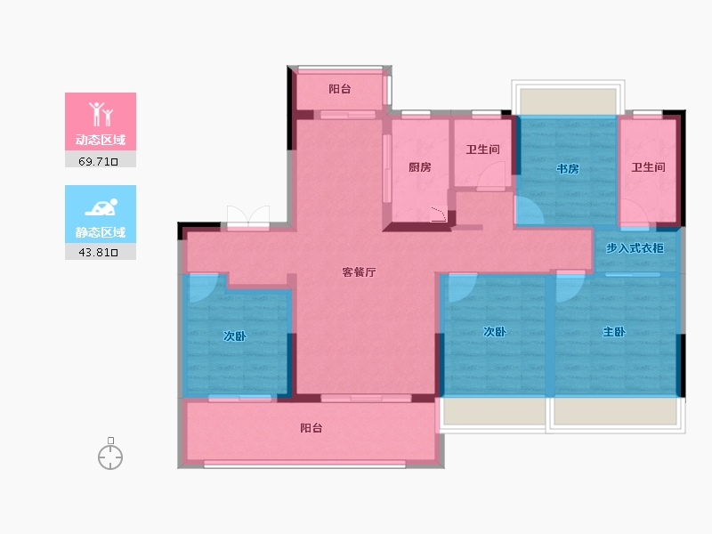 江苏省-无锡市-银城长江赋-100.79-户型库-动静分区