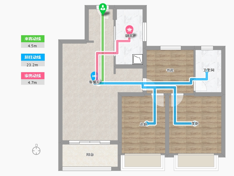 江苏省-无锡市-融创长江映-71.20-户型库-动静线