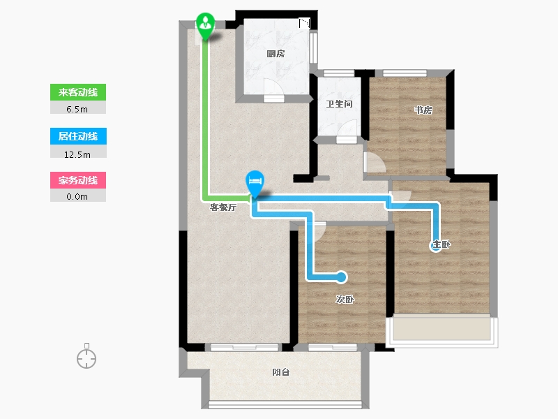 江苏省-无锡市-铂悦名邸-83.99-户型库-动静线