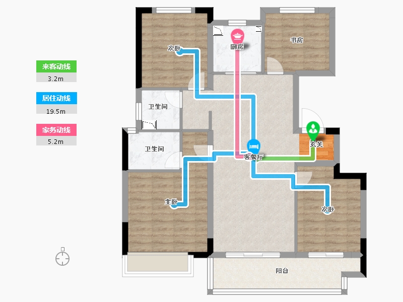 浙江省-绍兴市-中梁隐山府-94.40-户型库-动静线