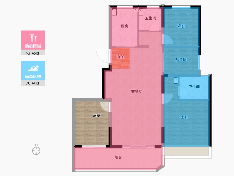 浙江省-绍兴市-阳光城碧桂园玺园-101.72-户型库-动静分区