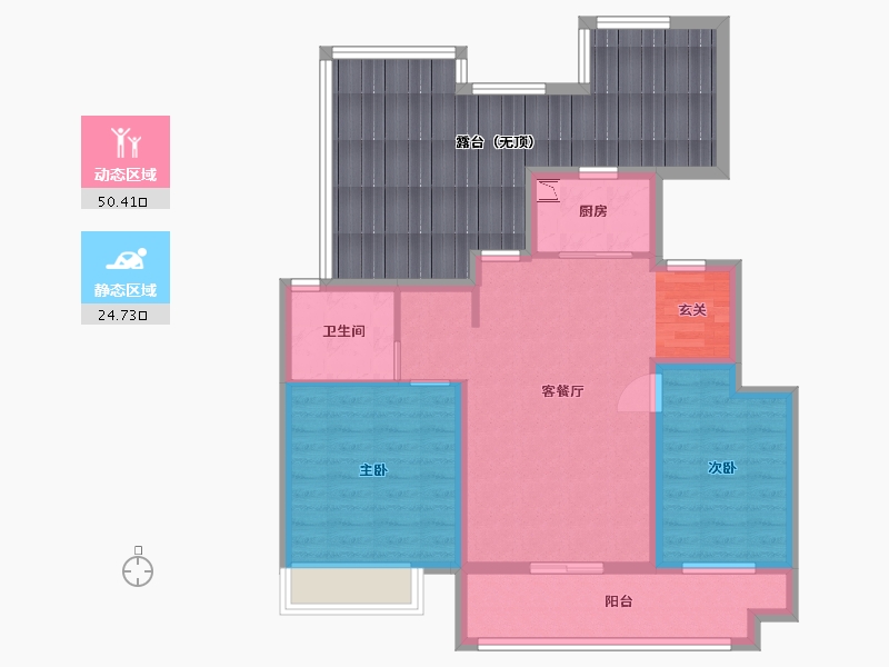 陕西省-西安市-西安孔雀城-92.55-户型库-动静分区