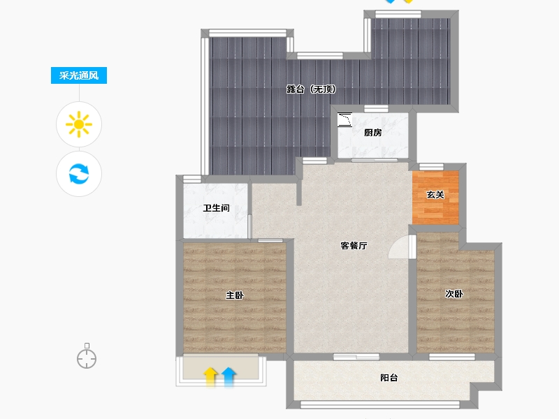 陕西省-西安市-西安孔雀城-92.55-户型库-采光通风