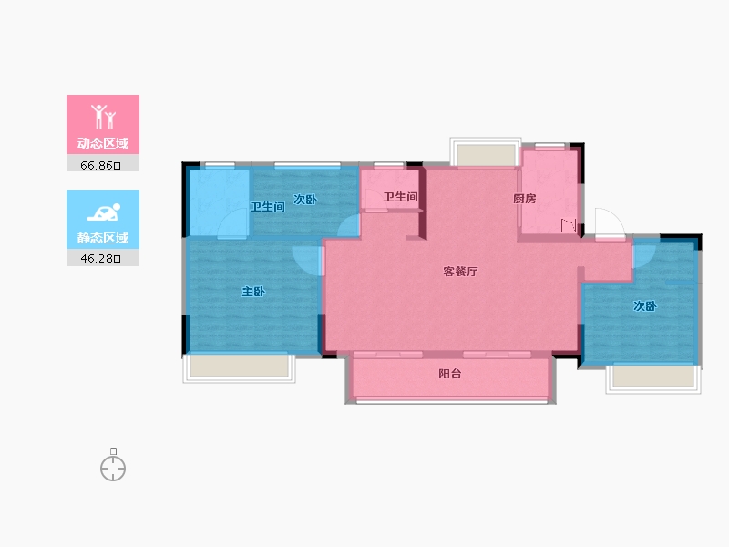 江苏省-无锡市-铂悦名邸-102.41-户型库-动静分区