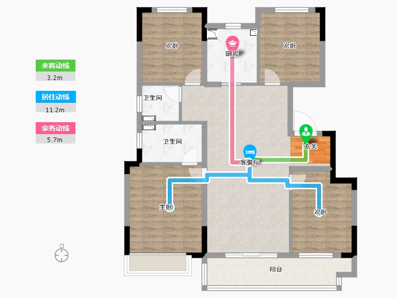 浙江省-绍兴市-中梁隐山府-100.05-户型库-动静线