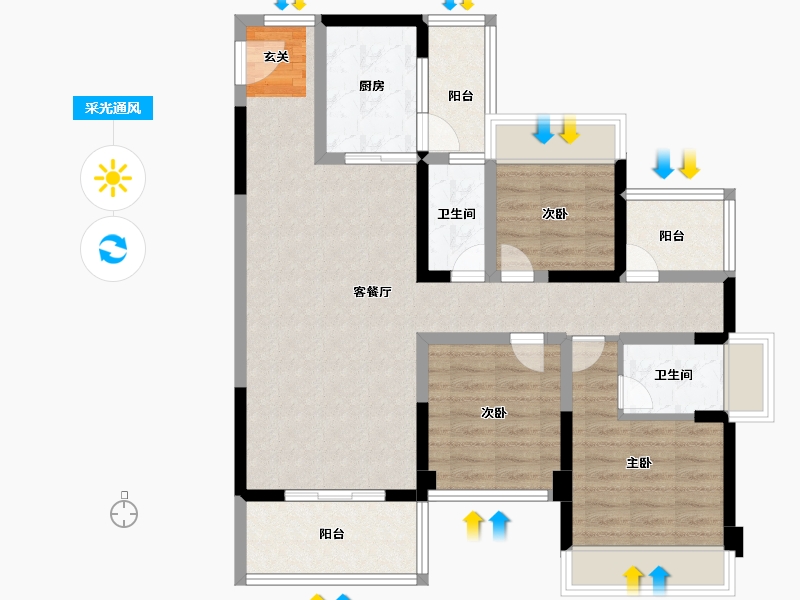 广东省-河源市-河源铭成华府-89.46-户型库-采光通风