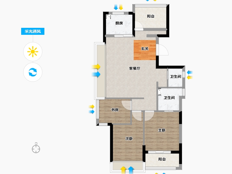 浙江省-绍兴市-宝业大坂绿园-83.02-户型库-采光通风