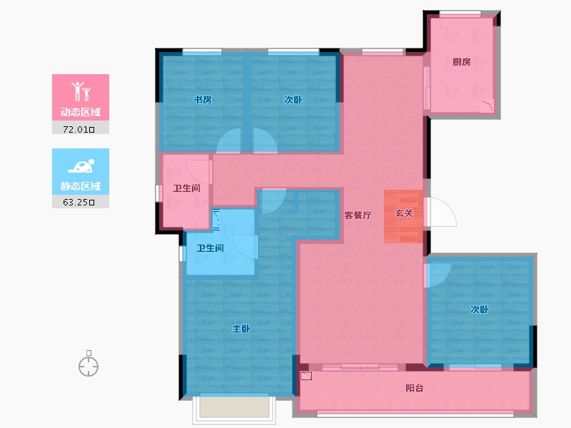 浙江省-绍兴市-滨湖湾-121.02-户型库-动静分区