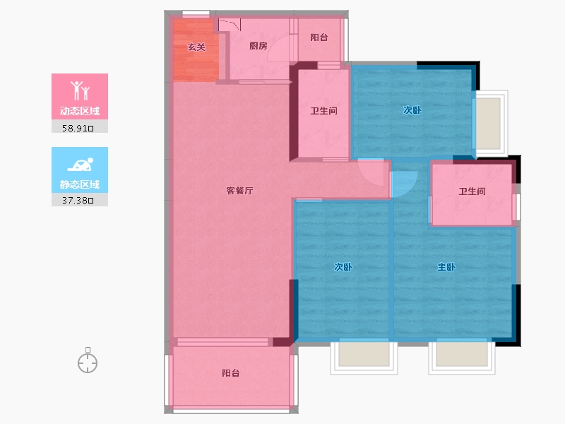 广东省-东莞市-汇景风华-86.62-户型库-动静分区