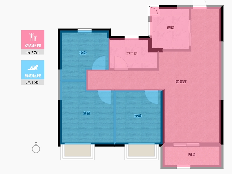 山东省-青岛市-龙湖学樘府-71.20-户型库-动静分区