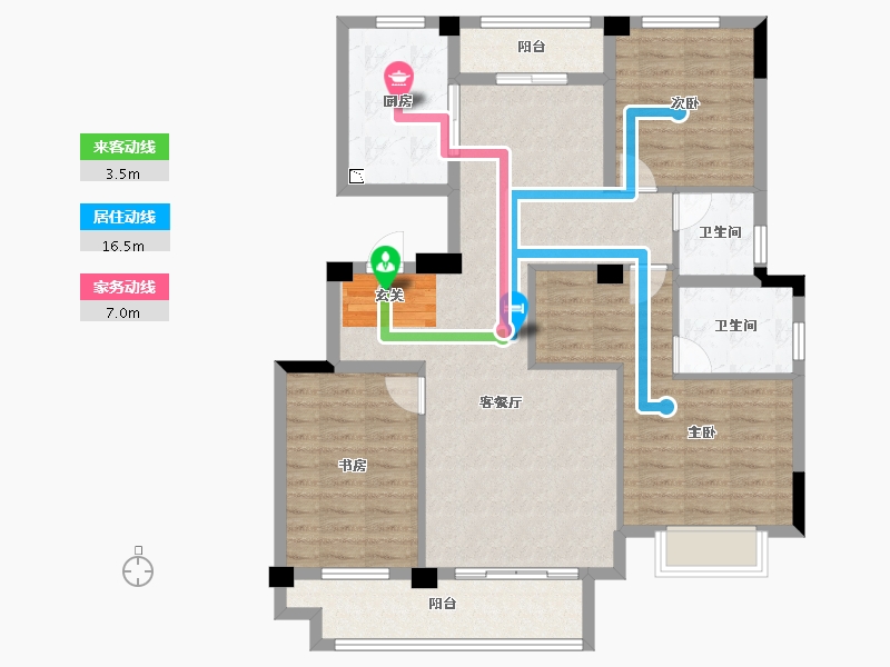 浙江省-绍兴市-朗臻望江府-104.54-户型库-动静线