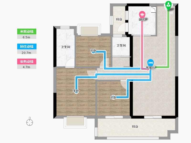 河南省-信阳市-固始碧桂园-95.20-户型库-动静线