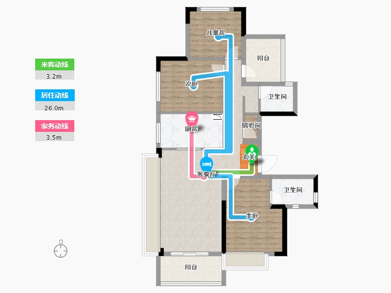 湖南省-长沙市-保利堂悦-98.67-户型库-动静线