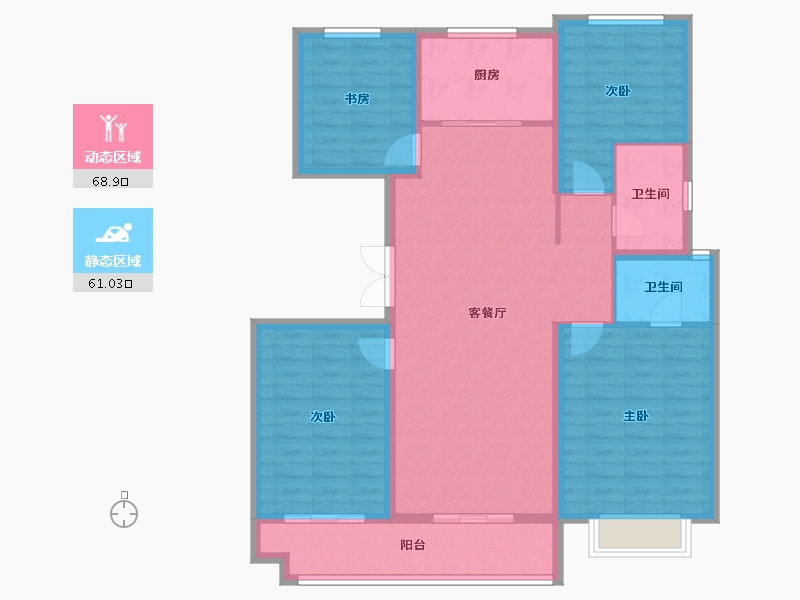 陕西省-宝鸡市-凤凰未来城-117.59-户型库-动静分区