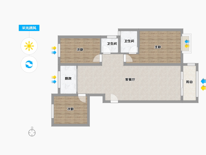 山东省-临沂市-爱琴海-92.15-户型库-采光通风