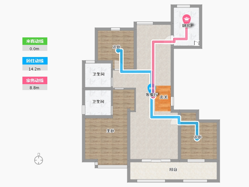 陕西省-西安市-林凯溢金湾-109.60-户型库-动静线