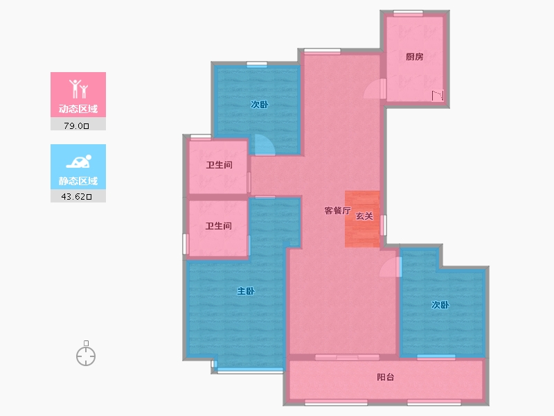 陕西省-西安市-林凯溢金湾-109.60-户型库-动静分区