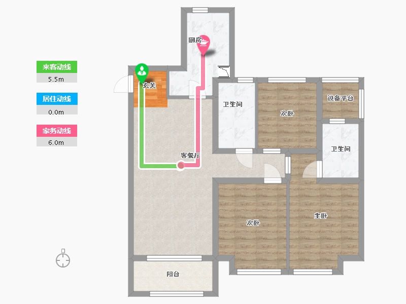 陕西省-西安市-林凯溢金湾-90.40-户型库-动静线