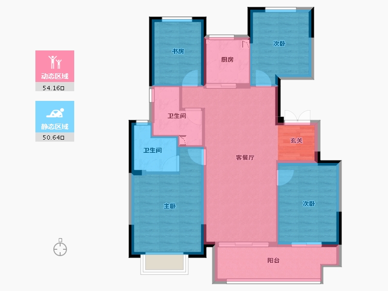 江苏省-苏州市-中交九雅花园-94.01-户型库-动静分区