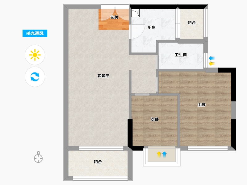 广东省-广州市-伟腾云星-61.81-户型库-采光通风