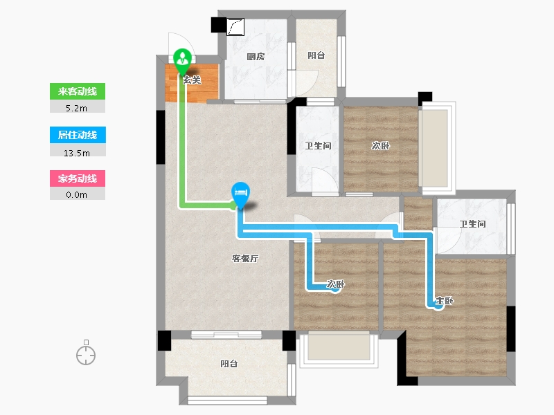 广东省-广州市-嘉霖聚和・尊悦台-74.62-户型库-动静线