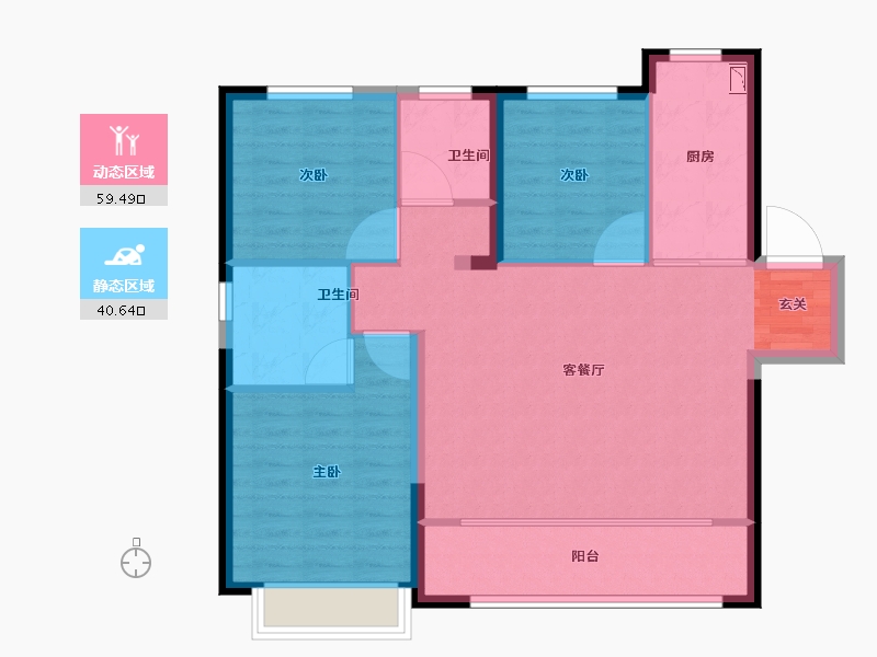 陕西省-西安市-绿地智创金融城-91.00-户型库-动静分区