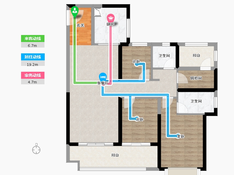 陕西省-渭南市-渭南雅居乐翰林雅郡-94.49-户型库-动静线