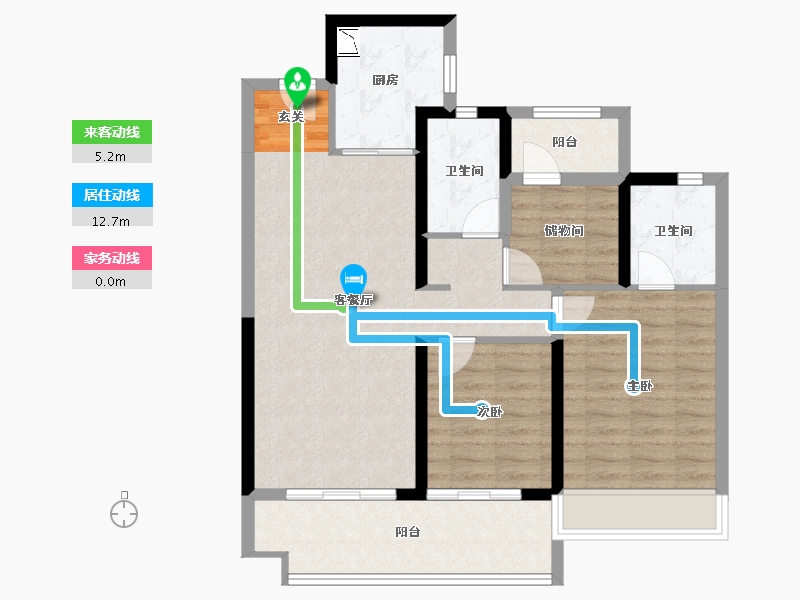 陕西省-渭南市-渭南雅居乐翰林雅郡-85.89-户型库-动静线