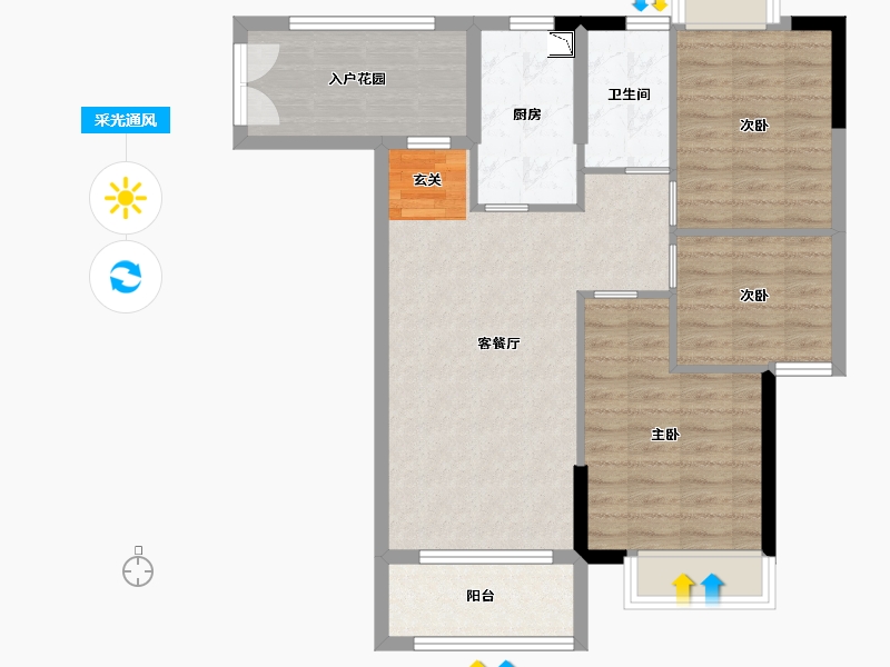 广东省-广州市-伟腾云星-80.34-户型库-采光通风