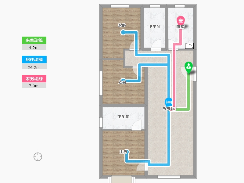 陕西省-西安市-远洋御山水-85.61-户型库-动静线