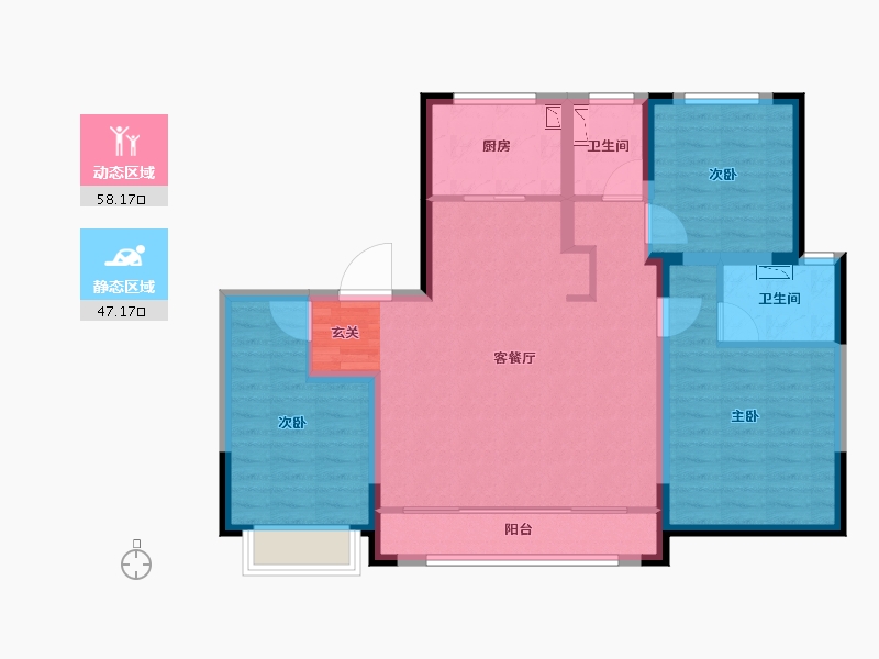 陕西省-西安市-绿地智创金融城-94.00-户型库-动静分区