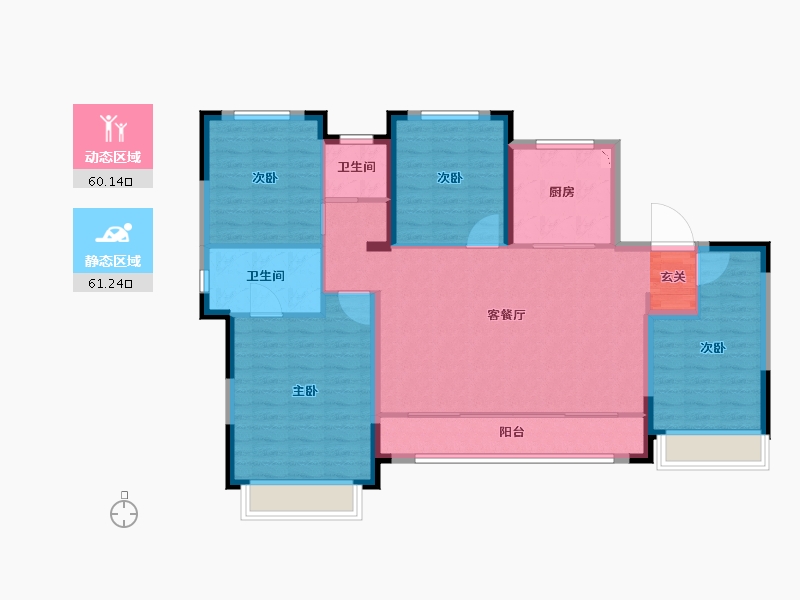 陕西省-西安市-绿地智创金融城-110.00-户型库-动静分区