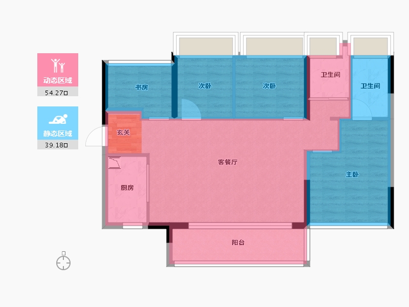 广东省-广州市-招商金茂保利和府花园-84.00-户型库-动静分区