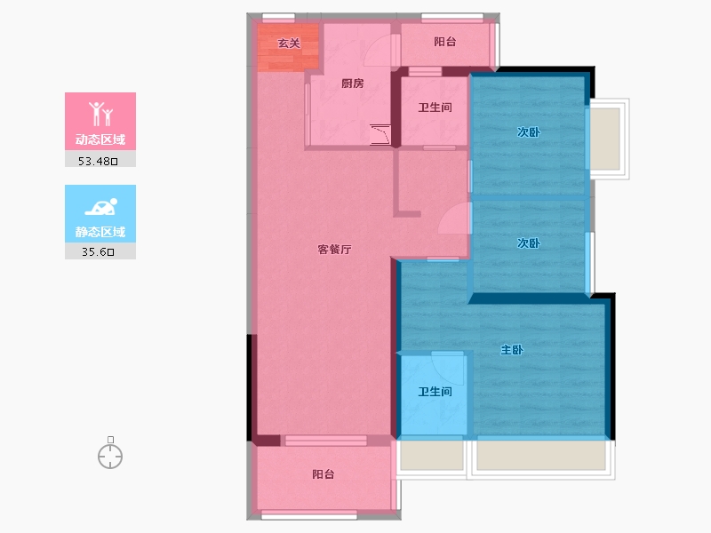 广东省-广州市-得天和苑-78.95-户型库-动静分区