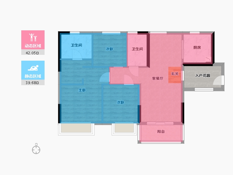 广东省-广州市-得天和苑-78.31-户型库-动静分区