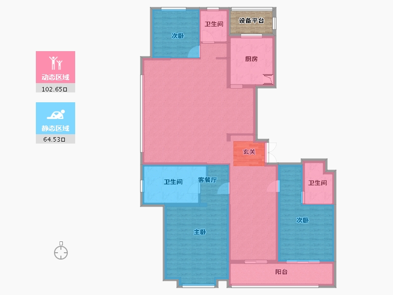 陕西省-西安市-林凯溢金湾-155.21-户型库-动静分区