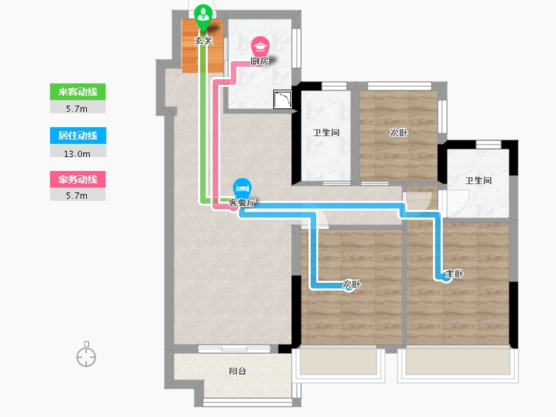 广东省-广州市-招商金茂保利和府花园-71.20-户型库-动静线