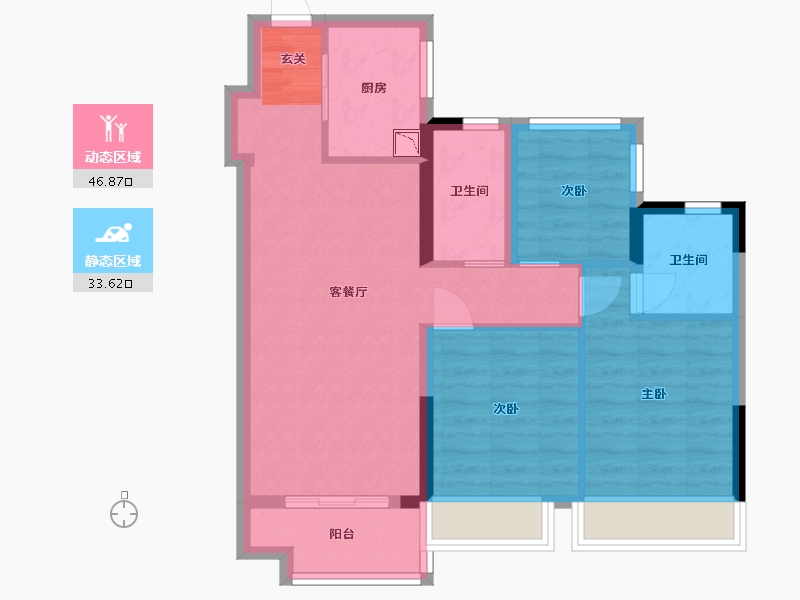 广东省-广州市-招商金茂保利和府花园-71.20-户型库-动静分区